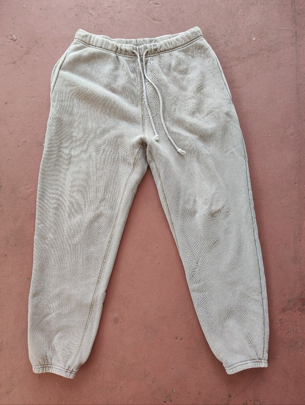 Elwood Core Sweatpants 100% Organic Cotton Vintage Brown Drawstring Joggers M